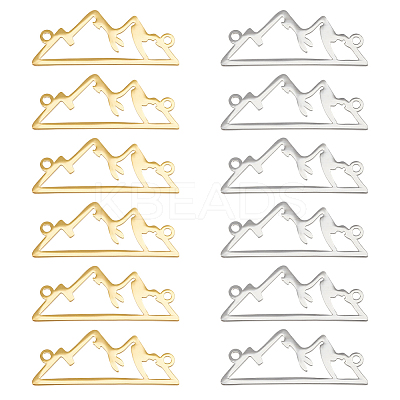 20Pcs 2 Colors Stainless Steel Outline Connector Charms STAS-UN0047-49-1