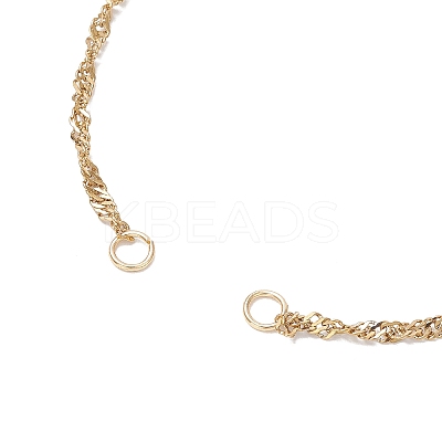 304 Stainless Steel Singapore Chain Slider Bracelet Making AJEW-JB01344-01-1