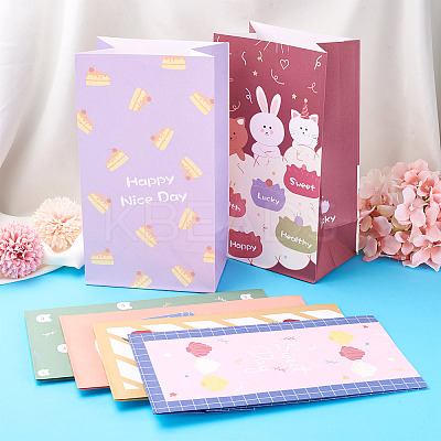 12Pcs 6 Style Rectangle Paper Bags CARB-MB0001-06-1