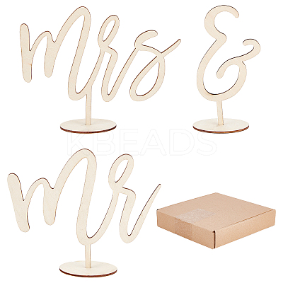 Mr and Mrs Sign for Wedding DJEW-WH0001-12-1