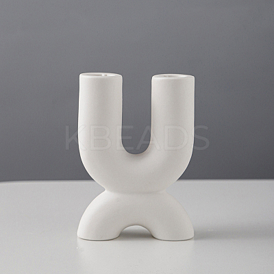 Ceramics 2 Arm Candlestick Holder CAND-PW0013-59A-1
