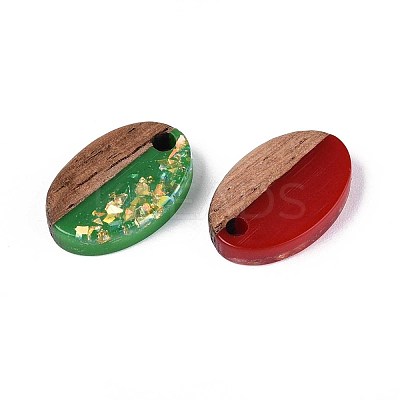 Opaque Resin and Walnut Wood Pendants RESI-T060-04M-1