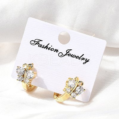 Butterfly Brass Hoop Earrings EJEW-S256-04B-G-1