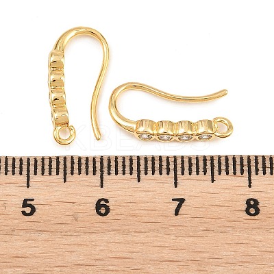 Brass Rhinestone Earring Hooks KK-C261-01B-G-1