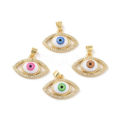 Brass Micro Pave Cubic Zirconia Pendants KK-B059-40G-1