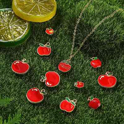 30Pcs 5 Styles Alloy Enamel Pendants ENAM-CJ0006-39-1
