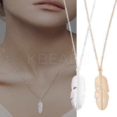 4Pcs 2 Colors Bohemian Vintage Feather Tassel Collarbone Necklaces NJEW-LP0001-25-1