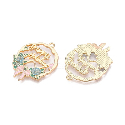 Rack Plating Alloy Enamel Pendants ENAM-N056-370KCG-02-1
