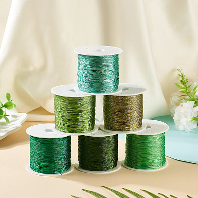 6 Rolls 6 Colors 6-Ply Polyester Metallic Thread OCOR-TA0003-11D-1