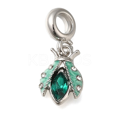 Rack Plating Alloy Enamel European Dangle Charms PALLOY-A009-16P-1