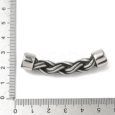 304 Stainless Steel Braided Cord Connector Charms STAS-H238-05A-AS-1