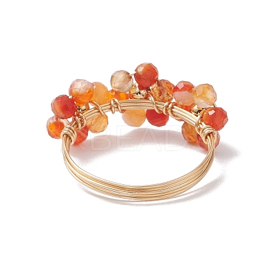 Natural Carnelian Finger Rings RJEW-TA00198-01-1