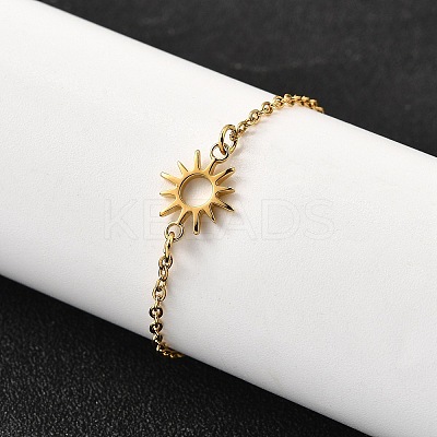 304 Stainless Steel Sun Link Bracelets LS-BJEW-D308-01G-1