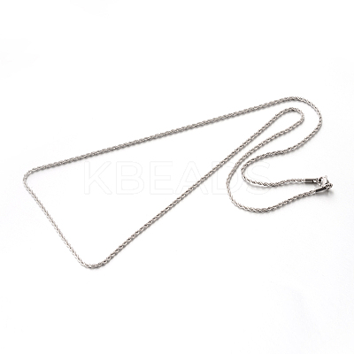 Tarnish Resistant 304 Stainless Steel Rope Chain Necklaces STAS-M174-008P-B-1