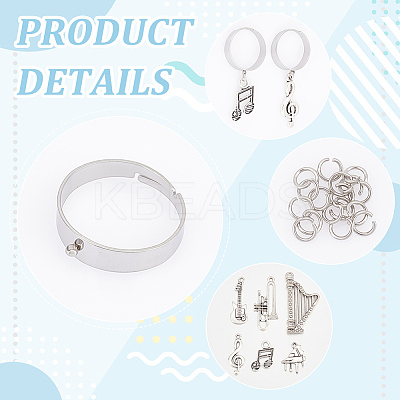 DIY Music Theme Ring Making Kit DIY-UN0004-85-1