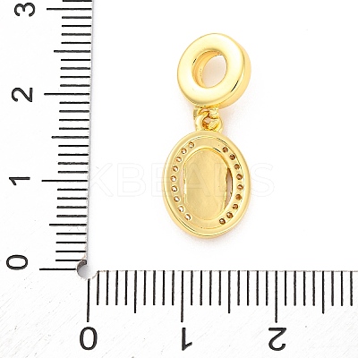 Brass Clear Cubic Zirconia European Dangle Pendants KK-D325-28G-05-1