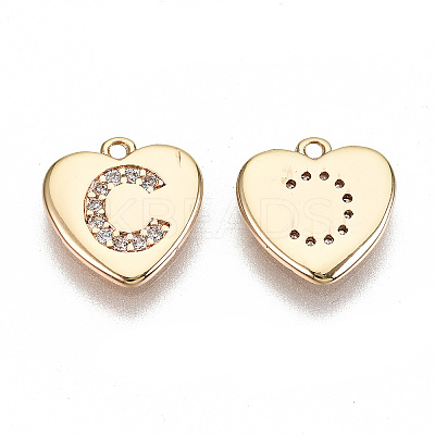 Brass Micro Pave Clear Cubic Zirconia Charms KK-N231-234C-NF-1