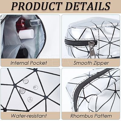 2Pcs 2 Styles PU Leahther Cosmetic Zipper Bags AJEW-CN0003-42B-1
