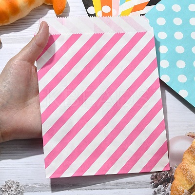 20Pcs 10 Styles Striped & Polka Dot Kraft Paper Bags CARB-YW0001-01-1