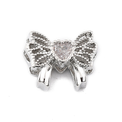 Brass Micro Pave Cubic Zirconia Beads KK-K371-48P-1