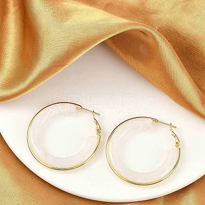 304 Stainless Steel Hoop Earrings For Women LS-EJEW-B113-02G-04-1