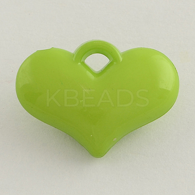 Opaque Acrylic Heart Charms SACR-Q099-M01-1
