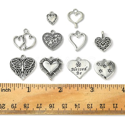 60Pcs 10 Styles Tibetan Style Alloy Pendants FIND-FS0002-20-1