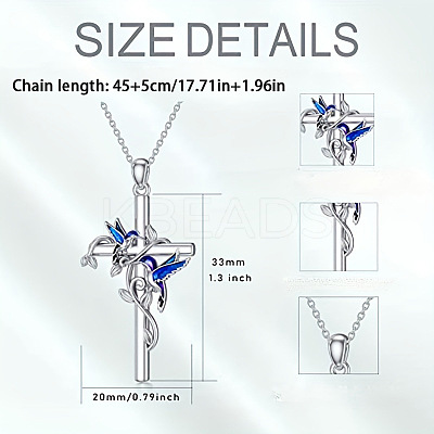 Cross with Bird Alloy Enamel Pendant Necklaces & Dangle Earrings Sets FS-WG79AEB-02-1