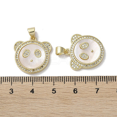 Brass Micro Pave Cubic Zirconia Pendants KK-G485-21A-G-1