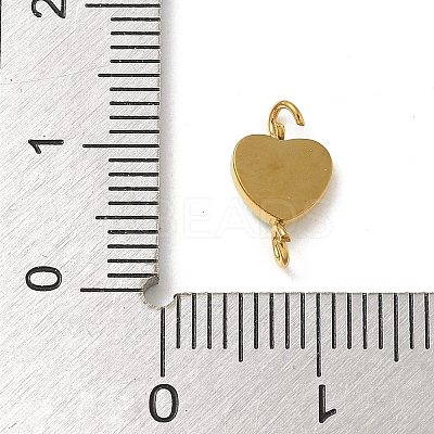 Ion Plating(IP) 304 Stainless Steel Enamel Heart Connector Charms STAS-G351-08G-1