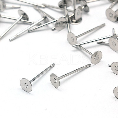 Non-Tarnish 304 Stainless Steel Stud Earring Findings X-STAS-E025-6-1