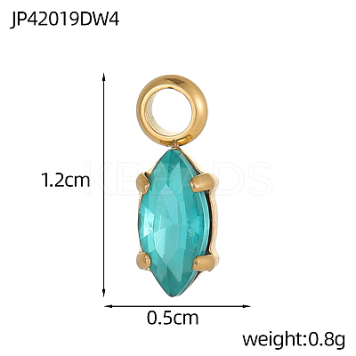 304 Stainless Steel Rhinestone Charms STAS-OY003-89G-1