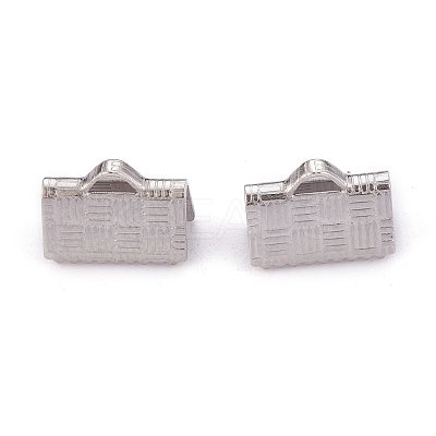 Tarnish Resistant 304 Stainless Steel Ribbon Crimp Ends STAS-P249-27B-P-1