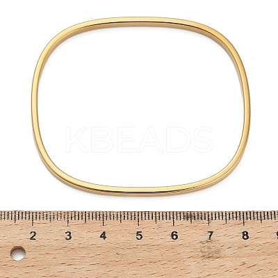 304 Stainless Steel Crystal Rhinestone Rectangle Bangles for Women BJEW-A150-03G-1