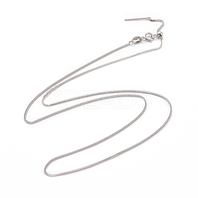 Anti-Tarnish Rhodium Plated 925 Sterling Silver Wheat Chains Necklace for Women STER-I021-04P-1