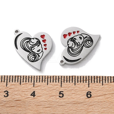 304 Stainless Steel Enamel Pendants STAS-M102-13P-02-1