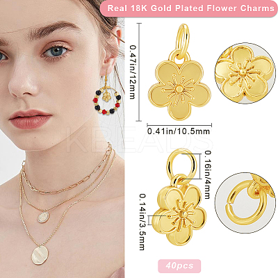 40Pcs Rack Plating Alloy Charms FIND-BBC0003-41G-1
