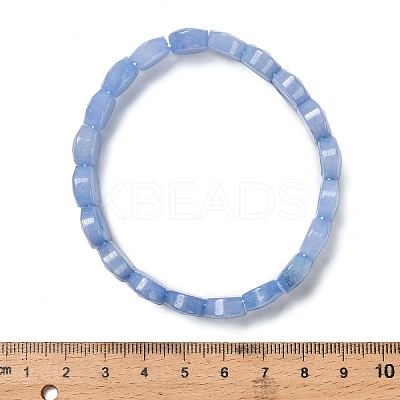 Oval Natural Malaysia Jade Beaded Stretch Bracelets G-P589-02A-1