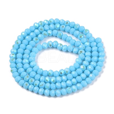 Electroplate Opaque Solid Color Glass Beads Strands EGLA-A044-P2mm-L08-1