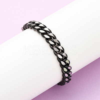 304 Stainless Steel Cuban Link Chain Bracelets for Men Women BJEW-C124-04A-02-1