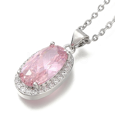 304 Stainless Steel Cable Chain Necklaces NJEW-H040-19P-02-1