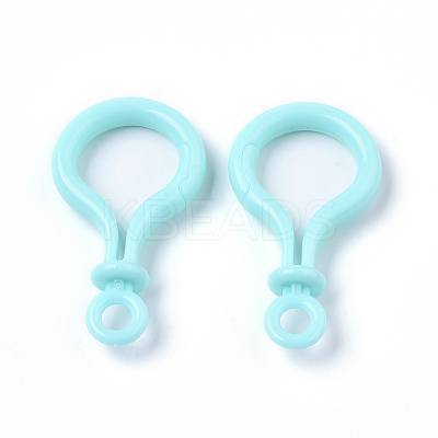 Opaque Solid Color Bulb Shaped Plastic Push Gate Snap Keychain Clasp Findings LS-KY-T021-01E-1