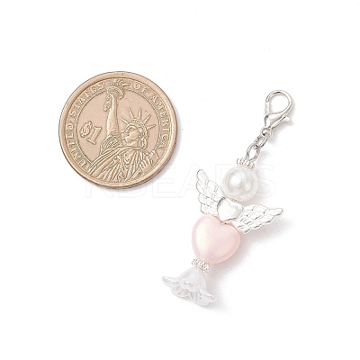 Heart Angel Acrylic Pendants Decorations HJEW-JM03779-01-1