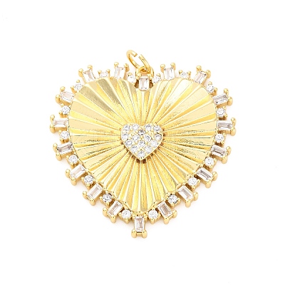 Brass Micro Pave Cubic Zirconia Pendants KK-D325-61G-04-1