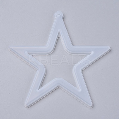 Christmas Hollow Star DIY Pendant Silicone Molds DIY-I034-07-1
