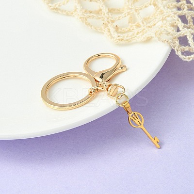 304 Stainless Steel Initial Letter Key Charm Keychains KEYC-YW00004-23-1