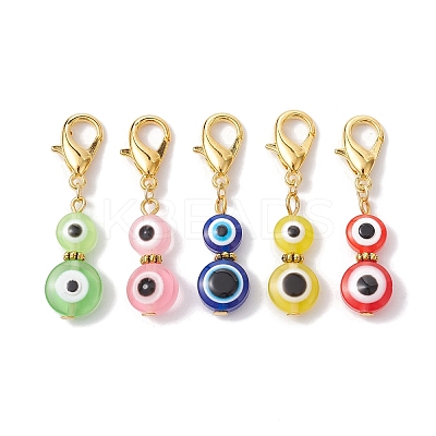 Resin Evil Eye Pendants Decorations HJEW-JM01401-1