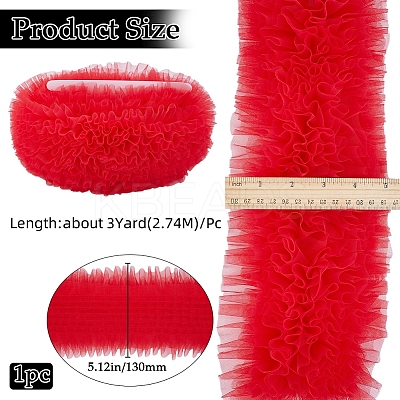 3 Yards Polyester Pleated Lace Trim OCOR-GF0003-99B-04-1