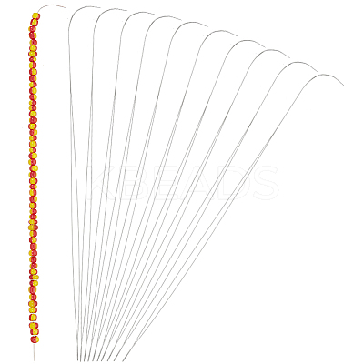 10Pcs 201 Stainless Steel Bented Beading Needles TOOL-BBC0001-07-1-1