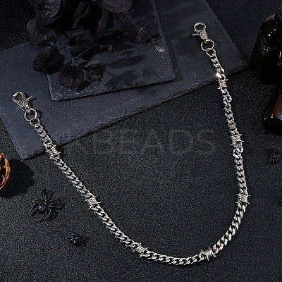 1Pc Stainless Steel Barbed Wire Trousers Chains AJEW-DC0002-18-1